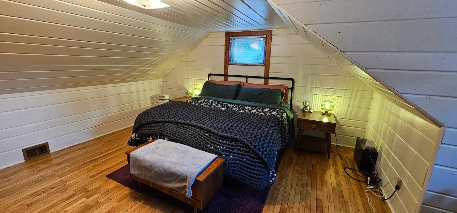 Cool Vibe Upper Level Bedroom Decked out in Weyerhauser Wainscot