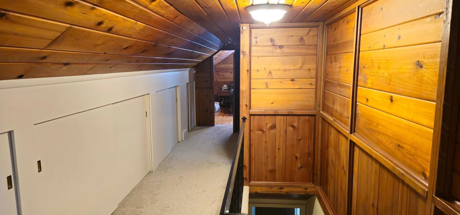 Upper Level Hallway, Landing & Stairwell.  Great Closet Wall Storage