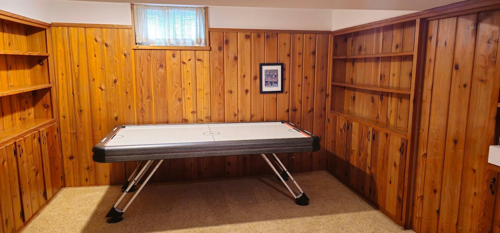 Cool flex room space with Built-ins