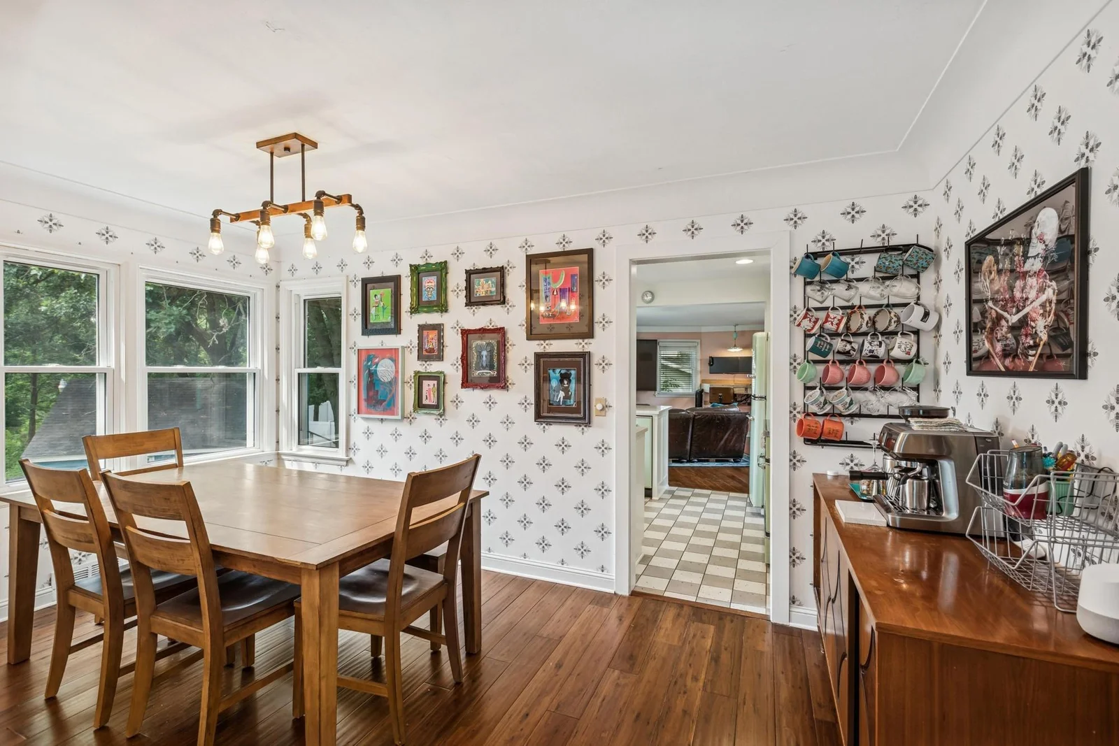 Entry from Formal Dining Into Kitchen & TV Room/Office