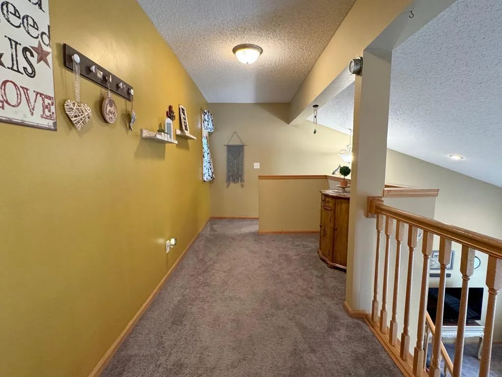 Extra wide upper hallway and bump out