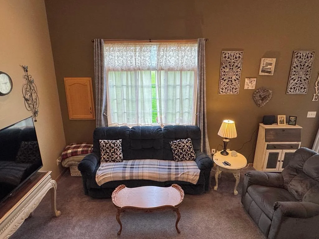 Living room with large windows