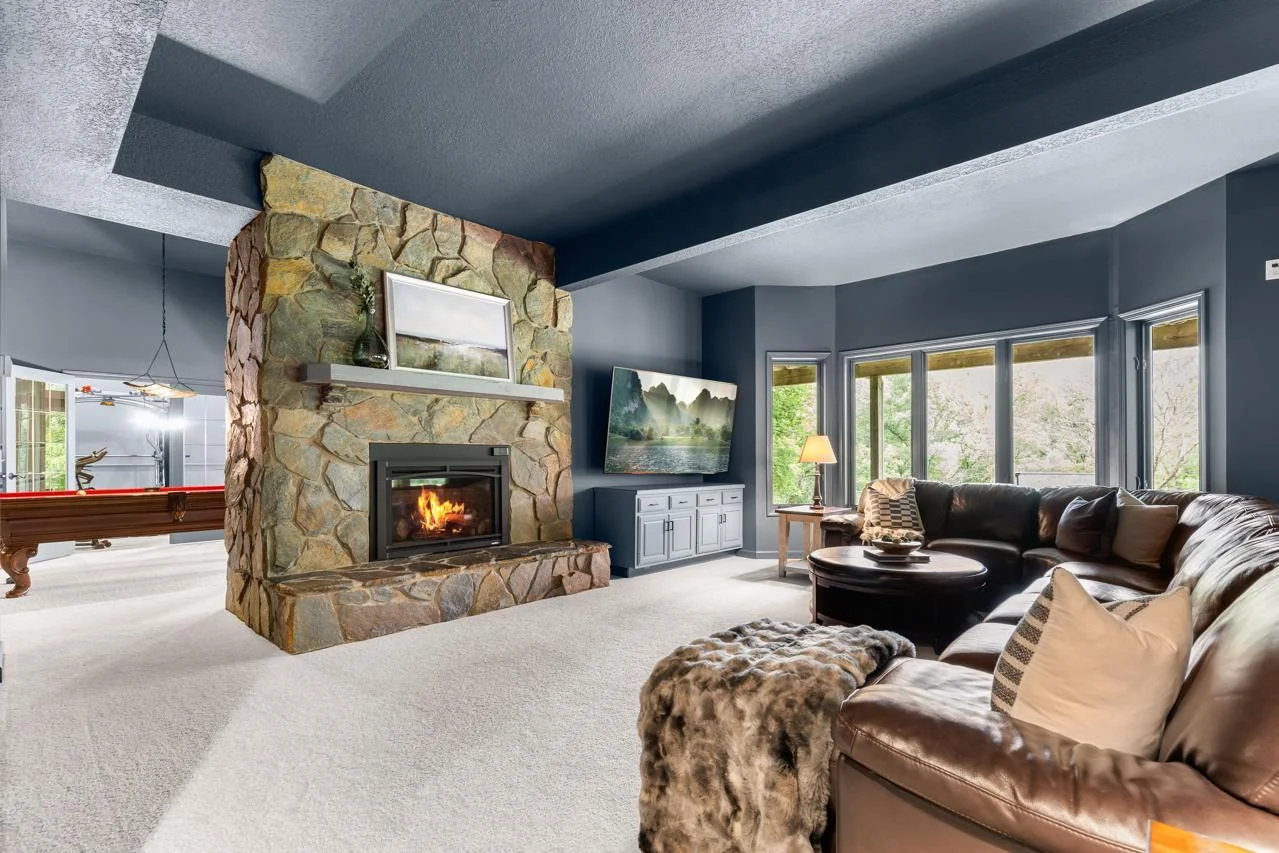 This impressive lower level is designed for fun and relaxation.