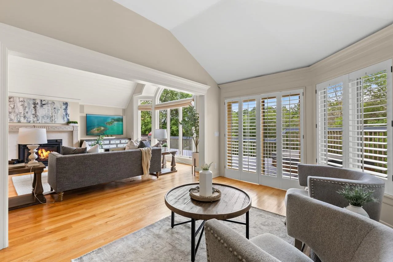 This thoughtfully designed home offers a variety of sitting areas throughout—each with its own unique charm.