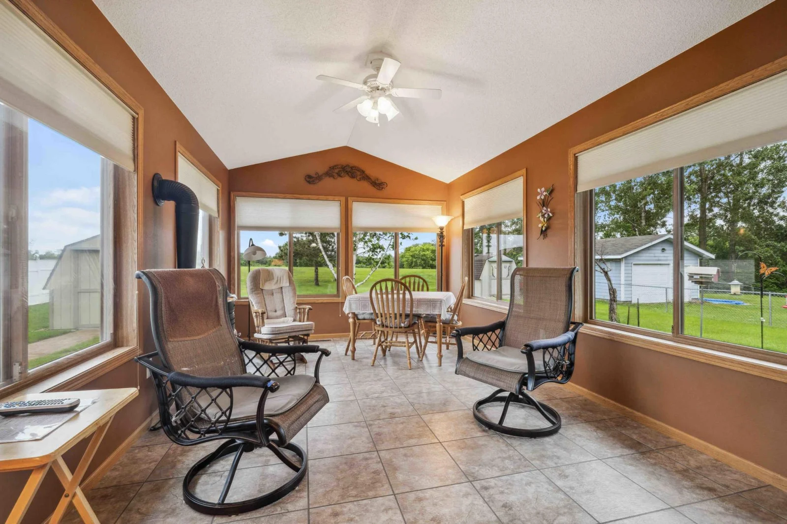 Four season porch with easterly views