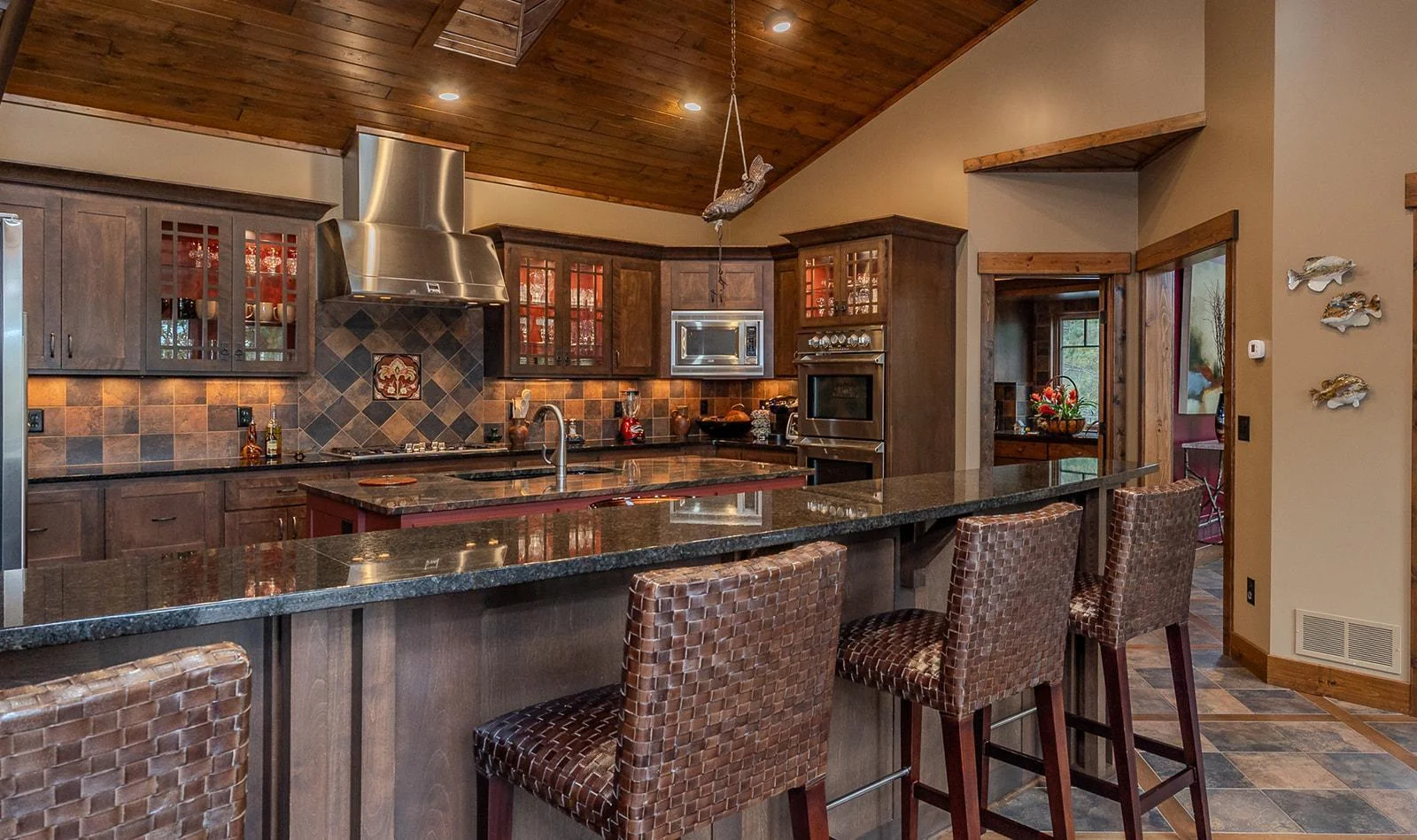Huge granite breakfast bar