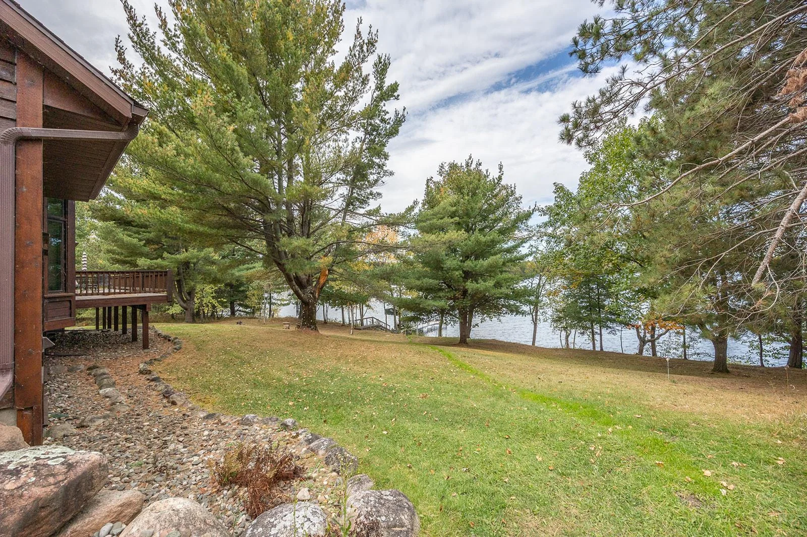 Large lakeside yard