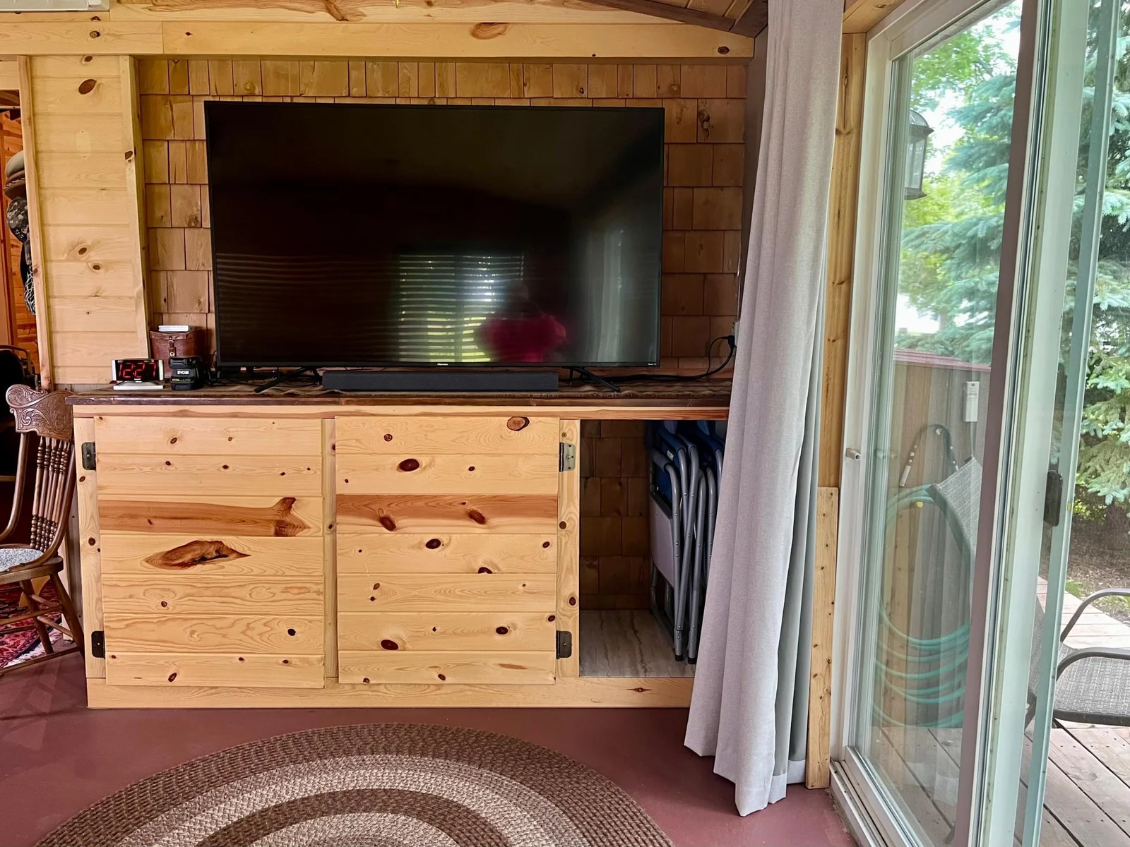 TV with storage nook