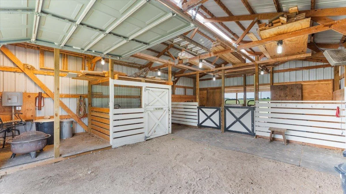 Barn interior.