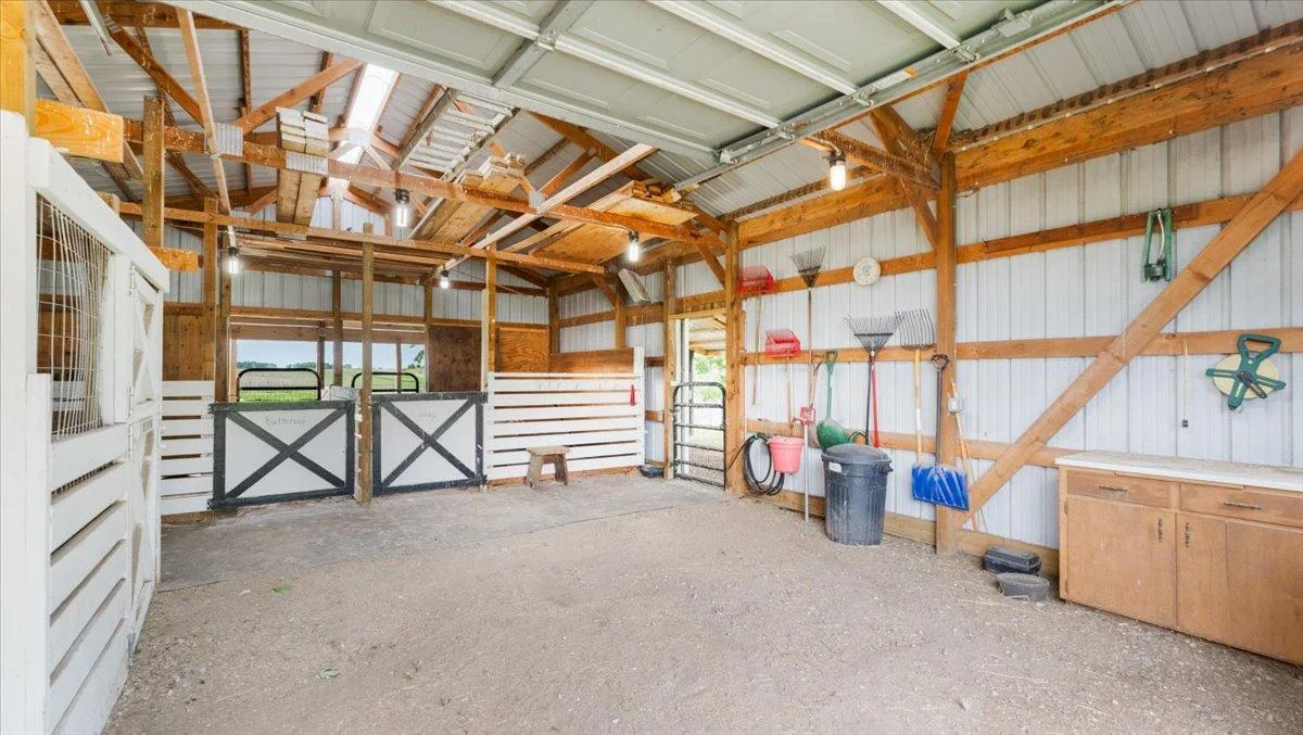 Barn interior.