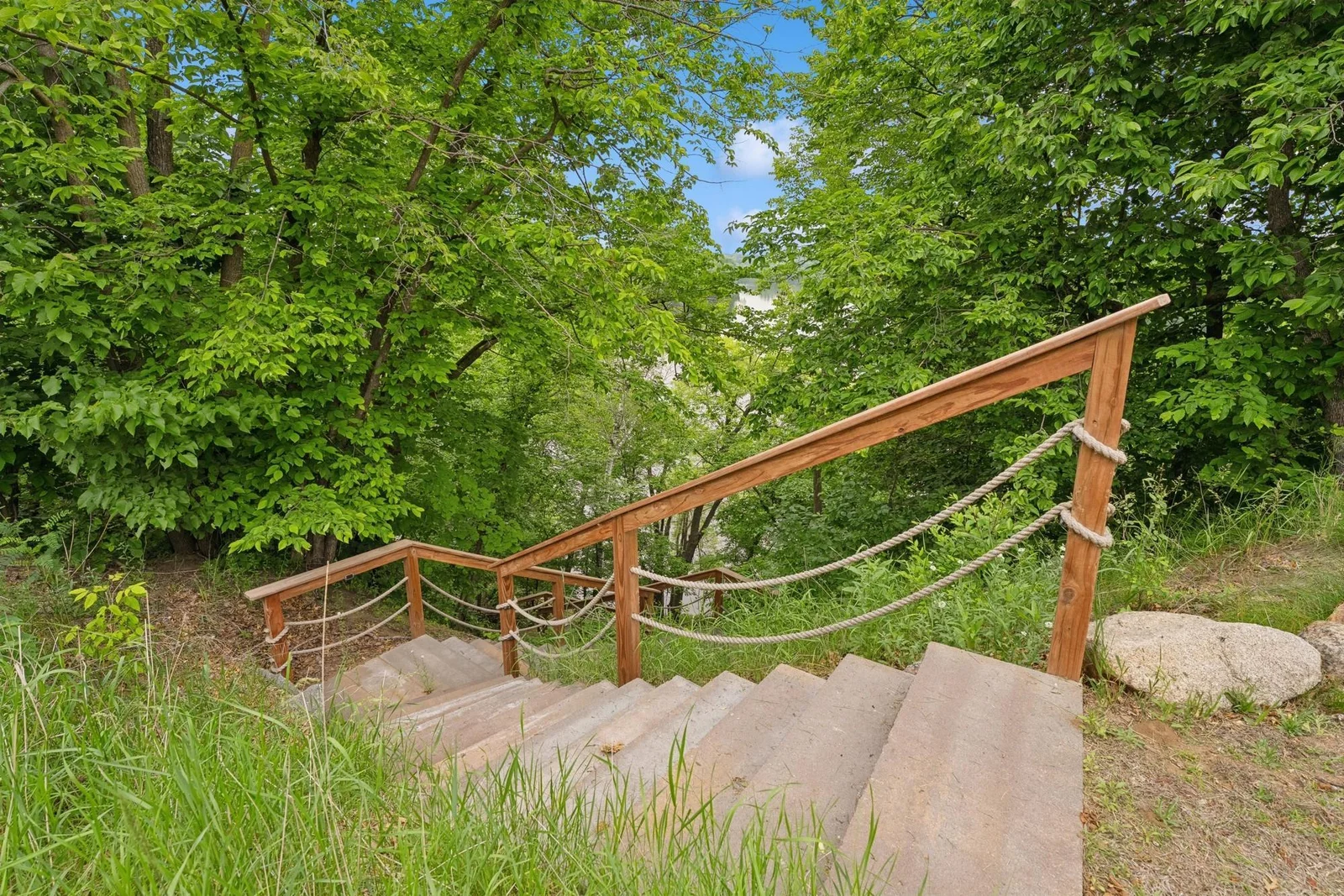 Concrete steps down to the river bank