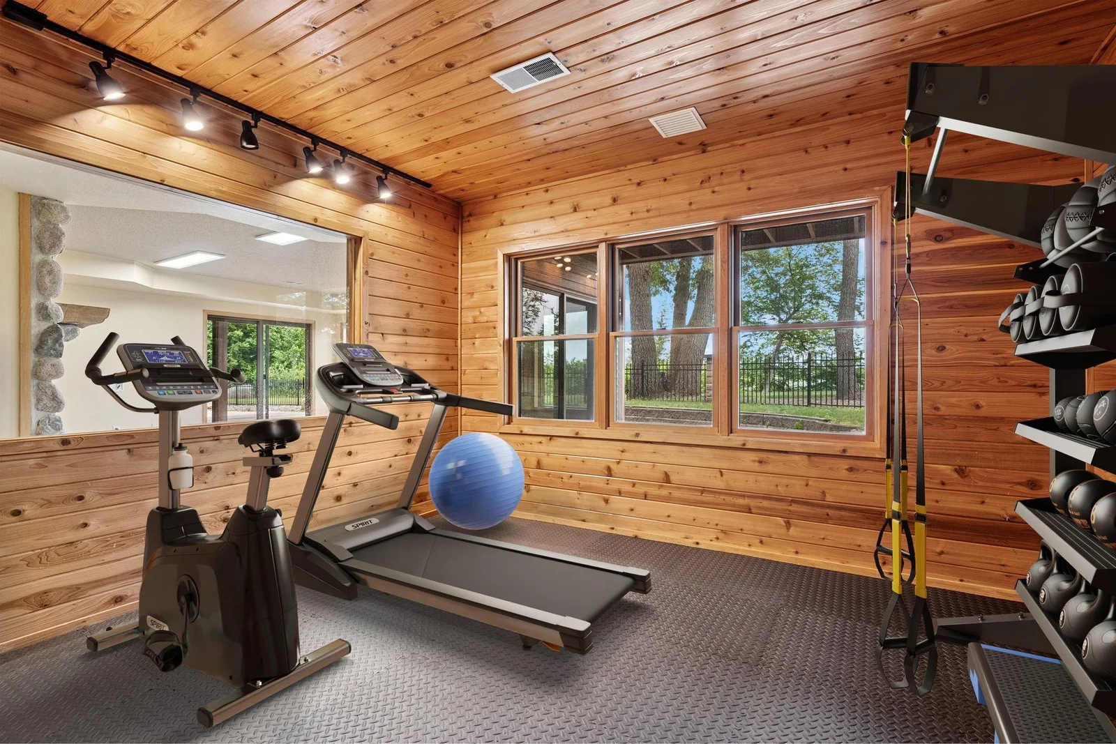 Exercise room (virtually staged)