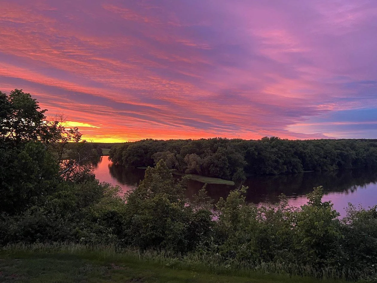 Sunset over river
