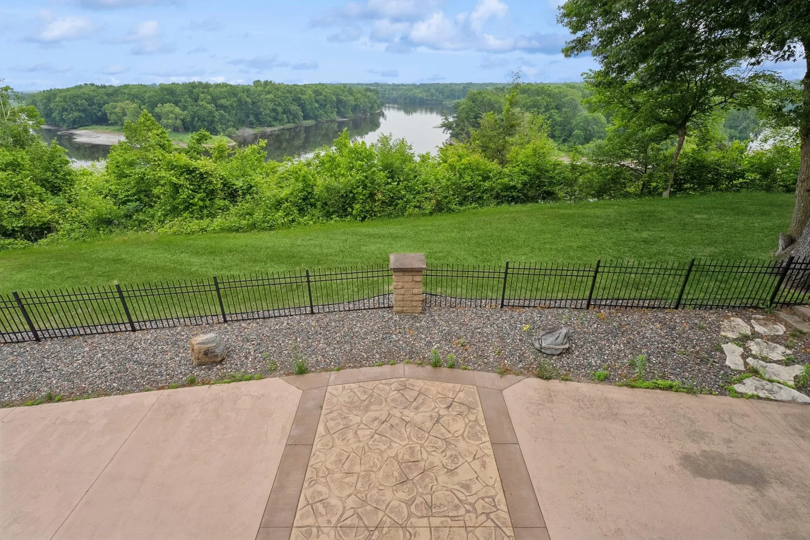 Large patio overlooking the Mississippi River