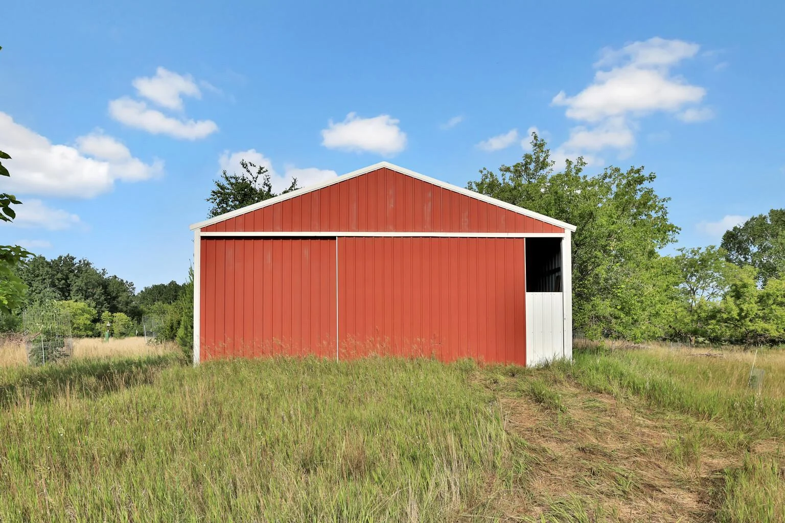 East side of the pole barn.