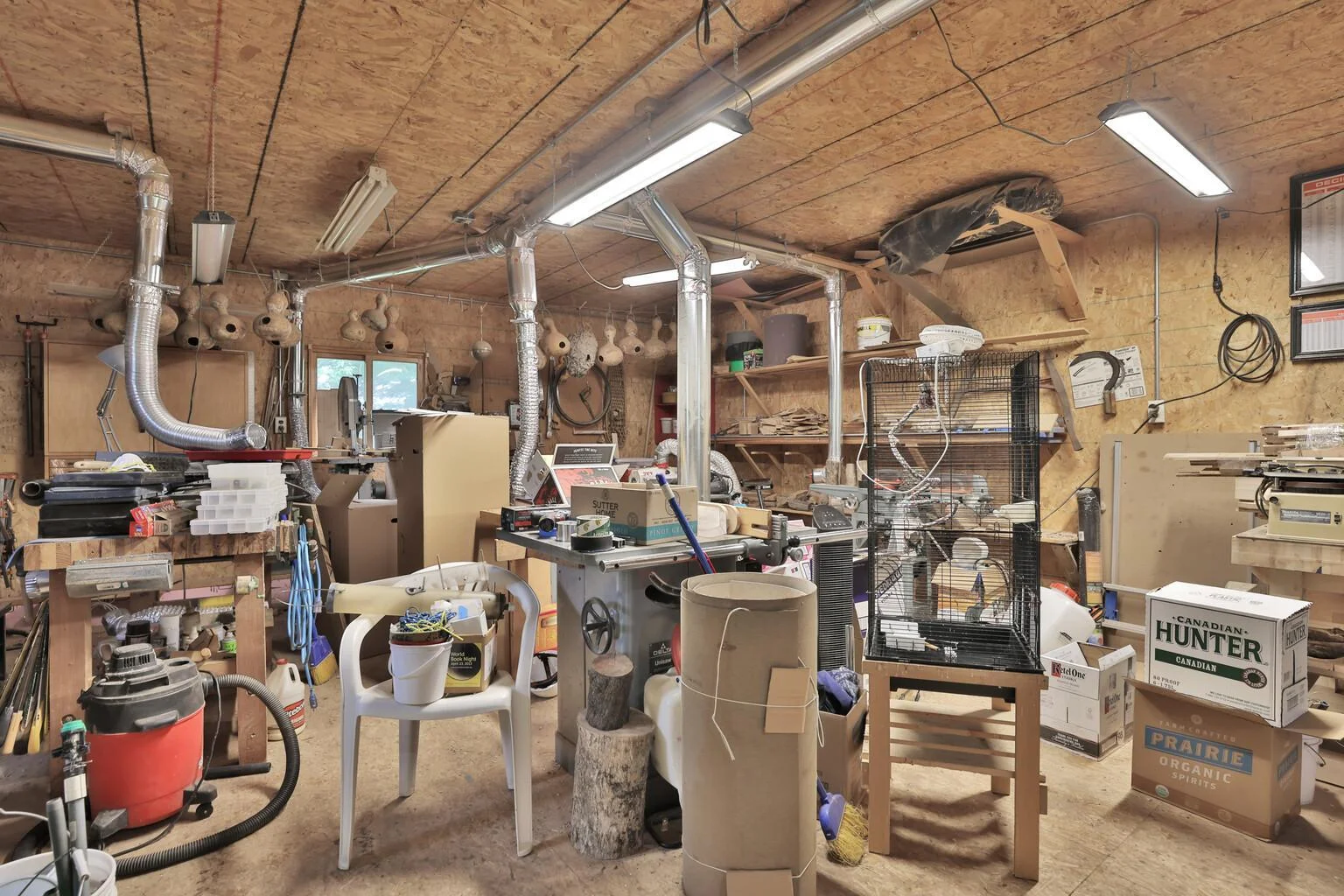 Heated shop area off the detached garage.
