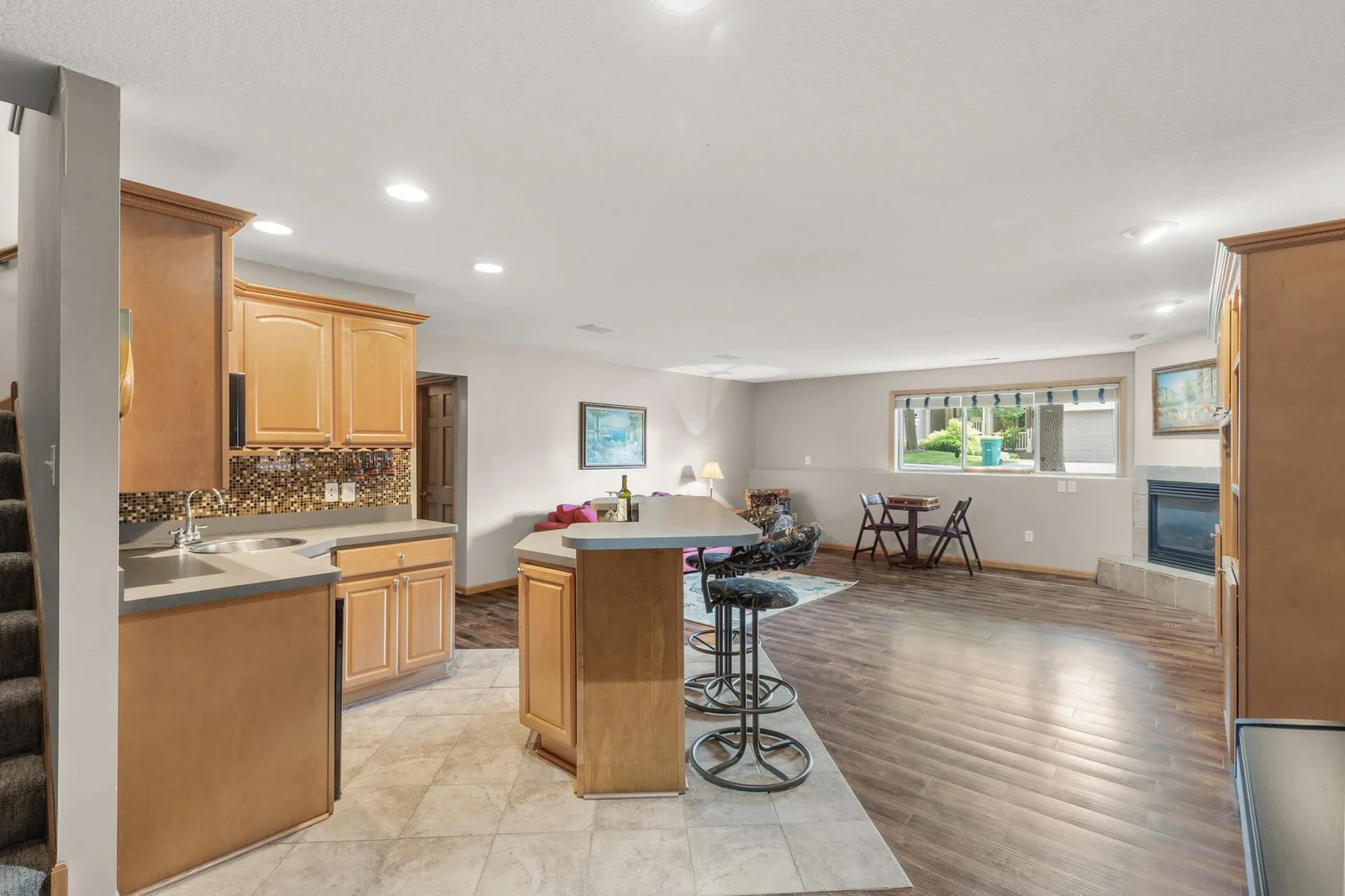 Lower level family room.
