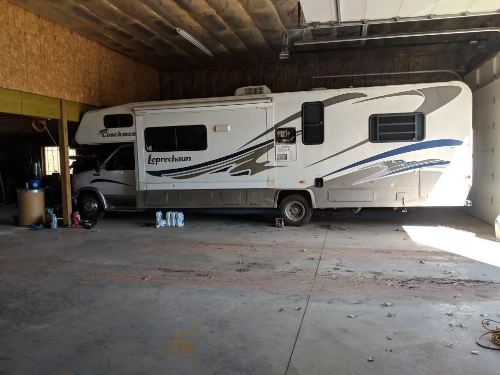 32 foot Motor home fits in the garage