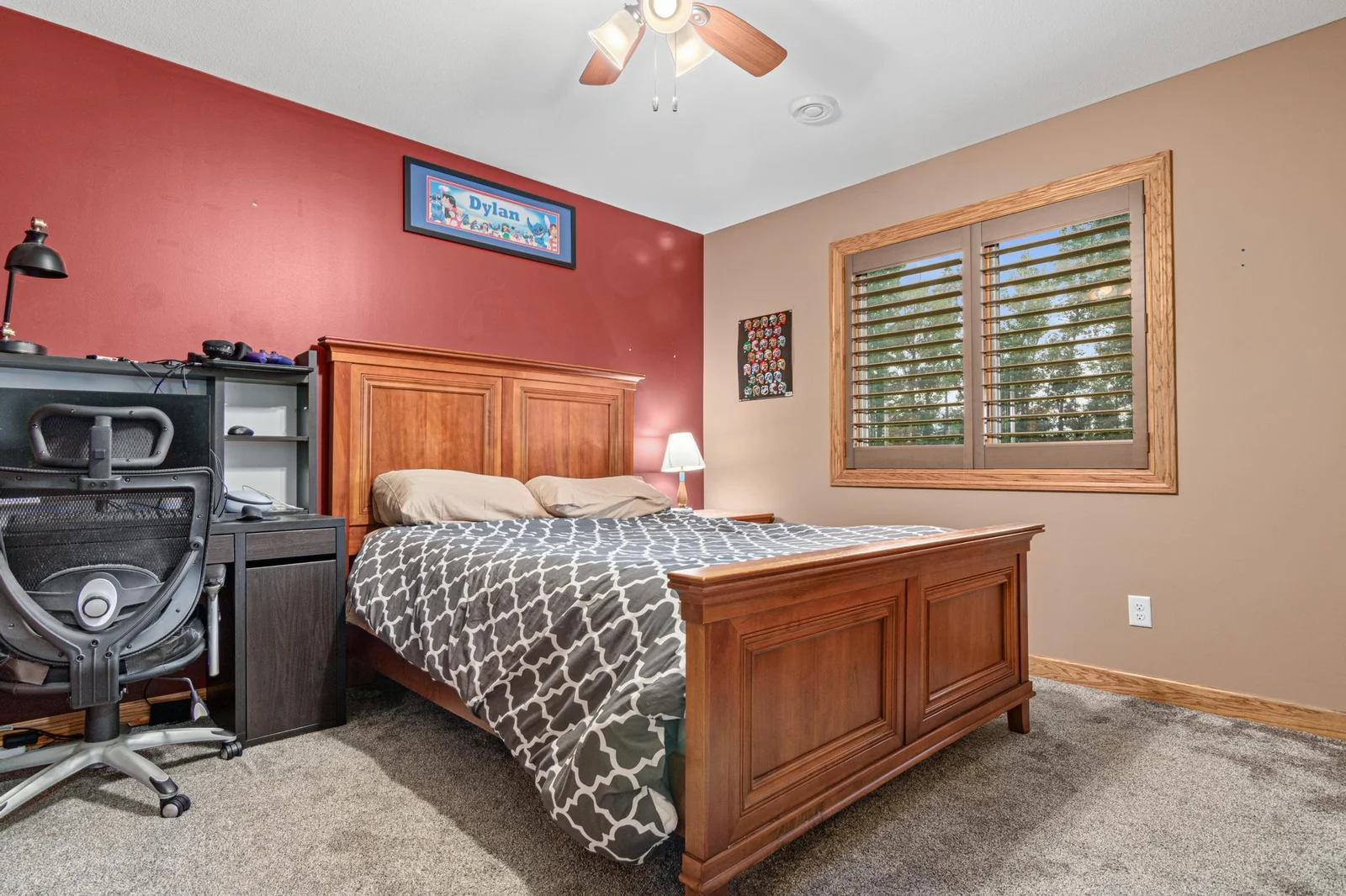 Another view of the lower level bedroom. This room has a large closet.