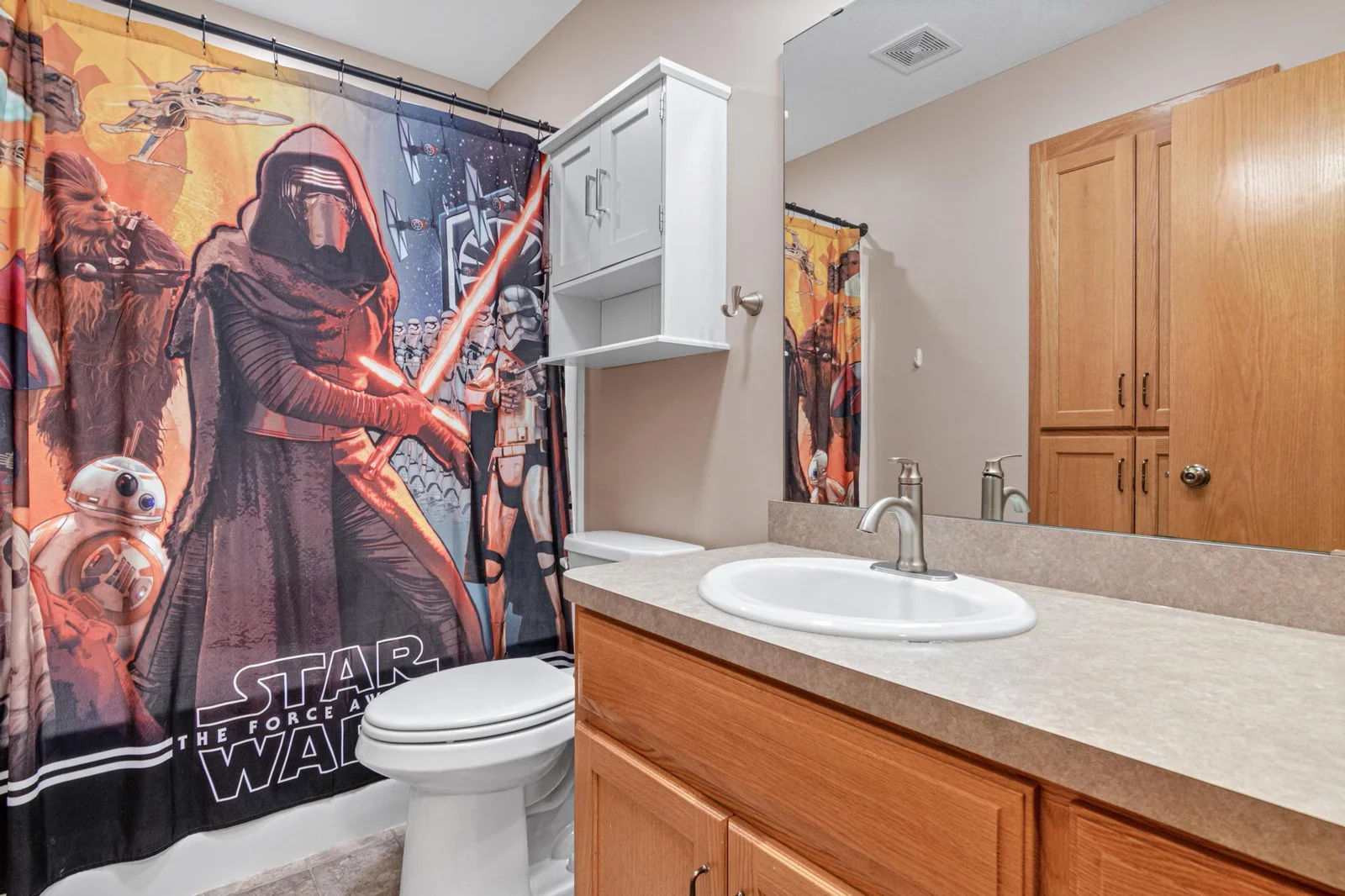 The full bathroom on the upper level.