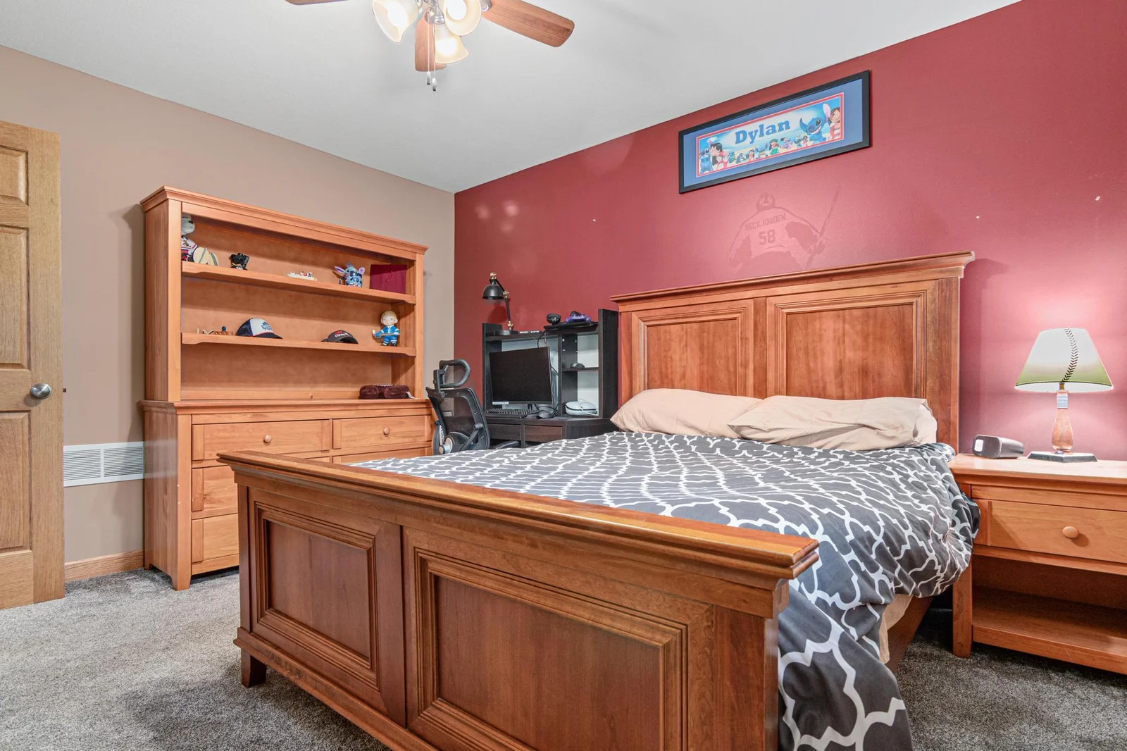 The bedroom on the lower level. Perfect for a teen or visitor. There is a bathroom with a shower next to this room.