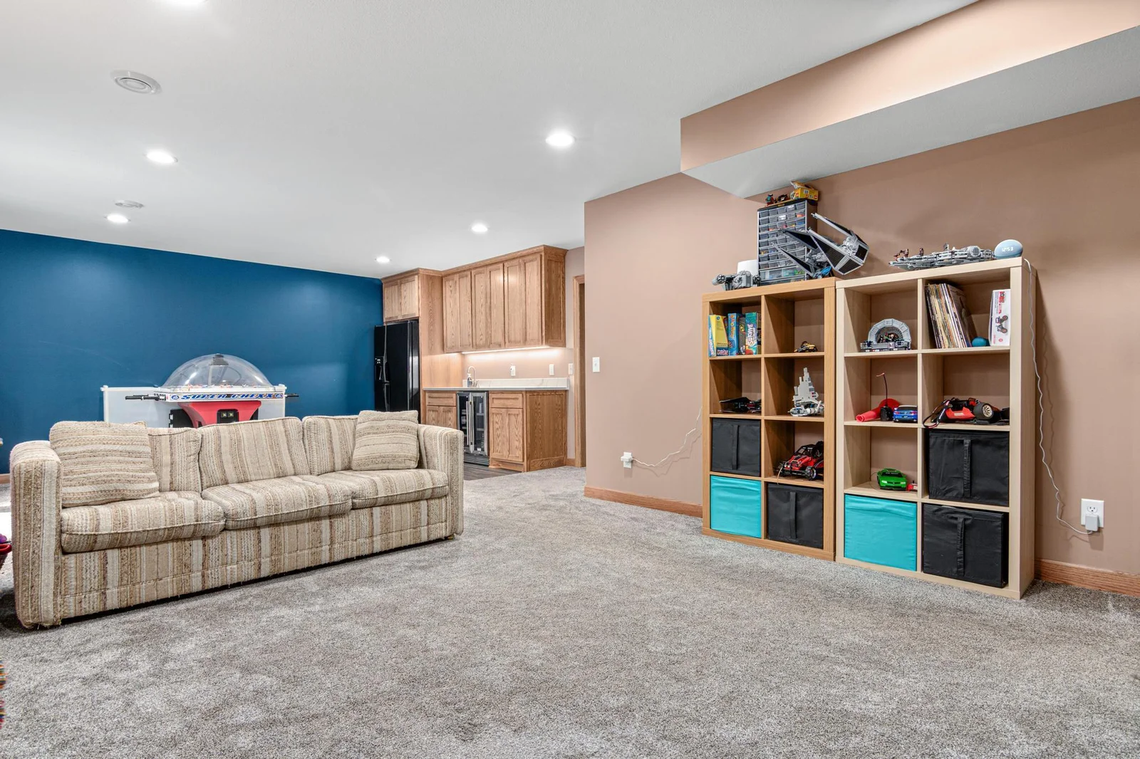 Large family room on the lower level.