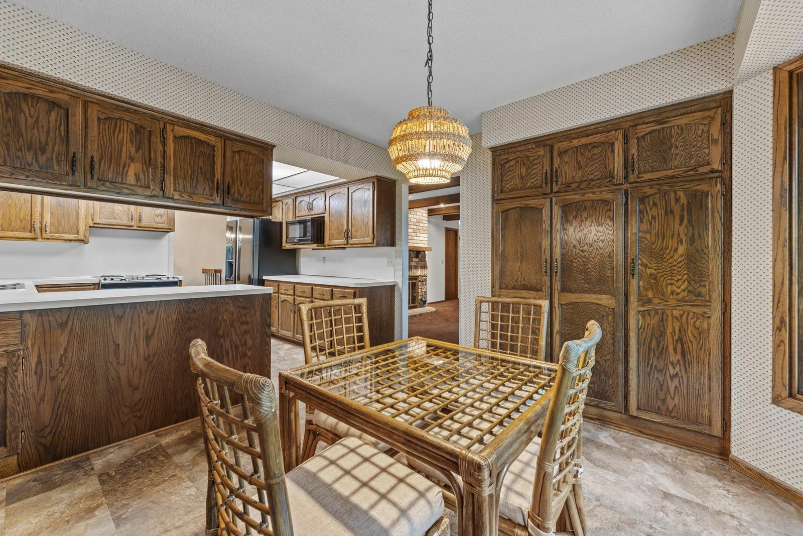 Informal dining room looking toward the kitchen and living room.