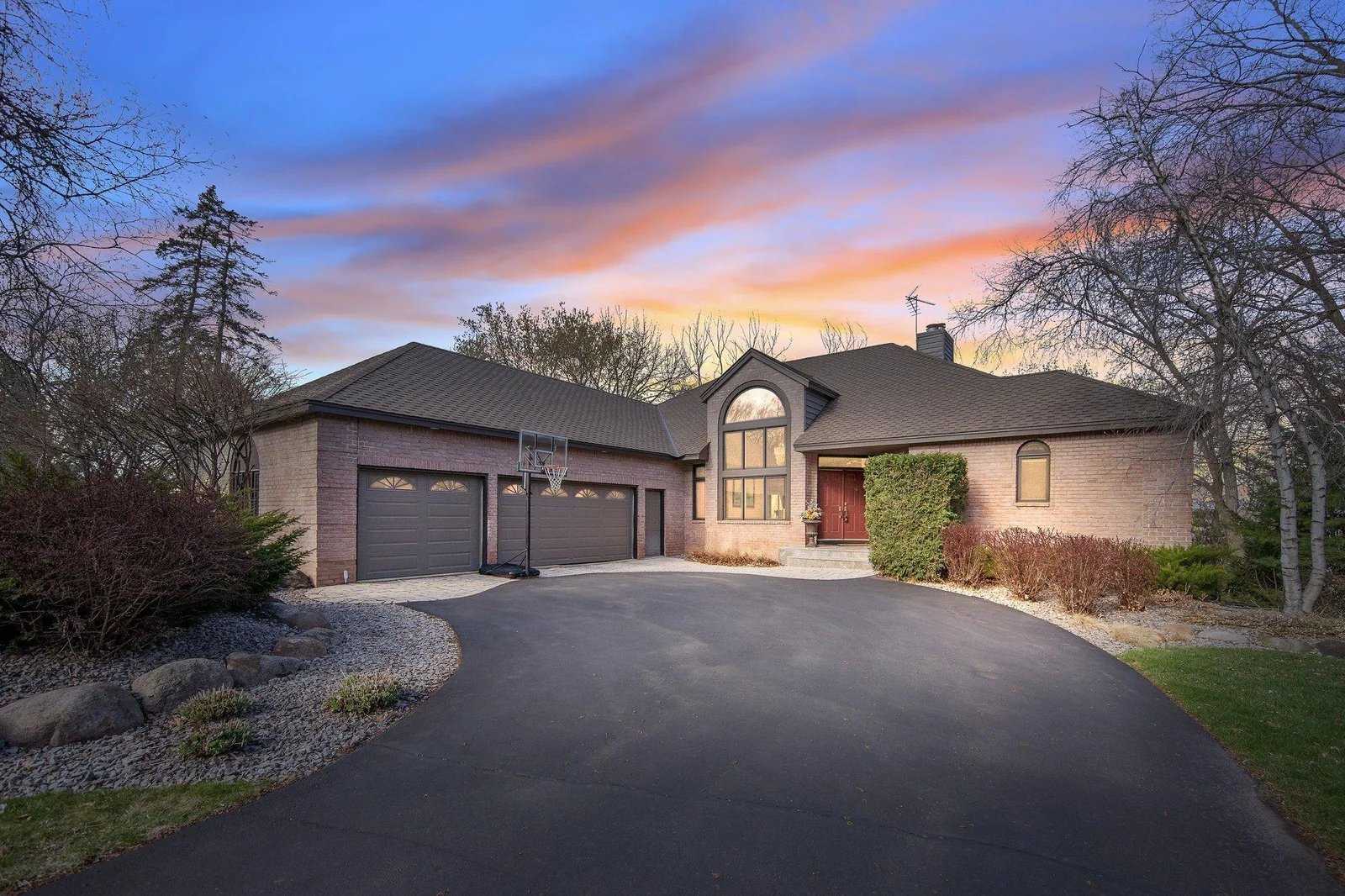 Night view of the home - the driveway was recently resealed in 2024