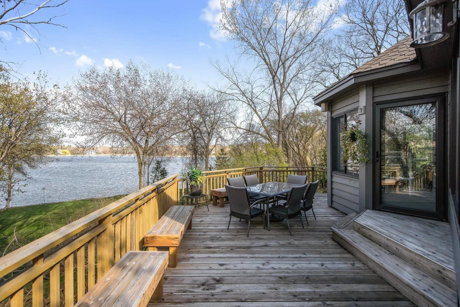 Another view of the deck overlooking the lake