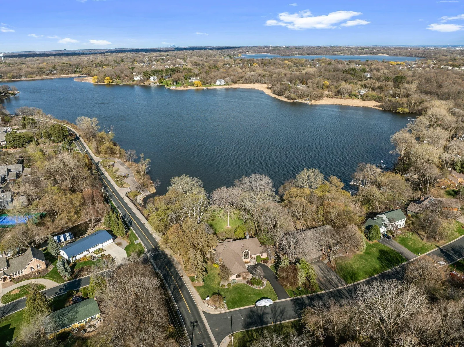 Aerial view of Lake Virginia and property