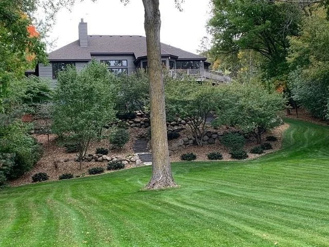 Over an acre lot - yard is great for football, volleyball and other yard sports and side yard is great for sledding