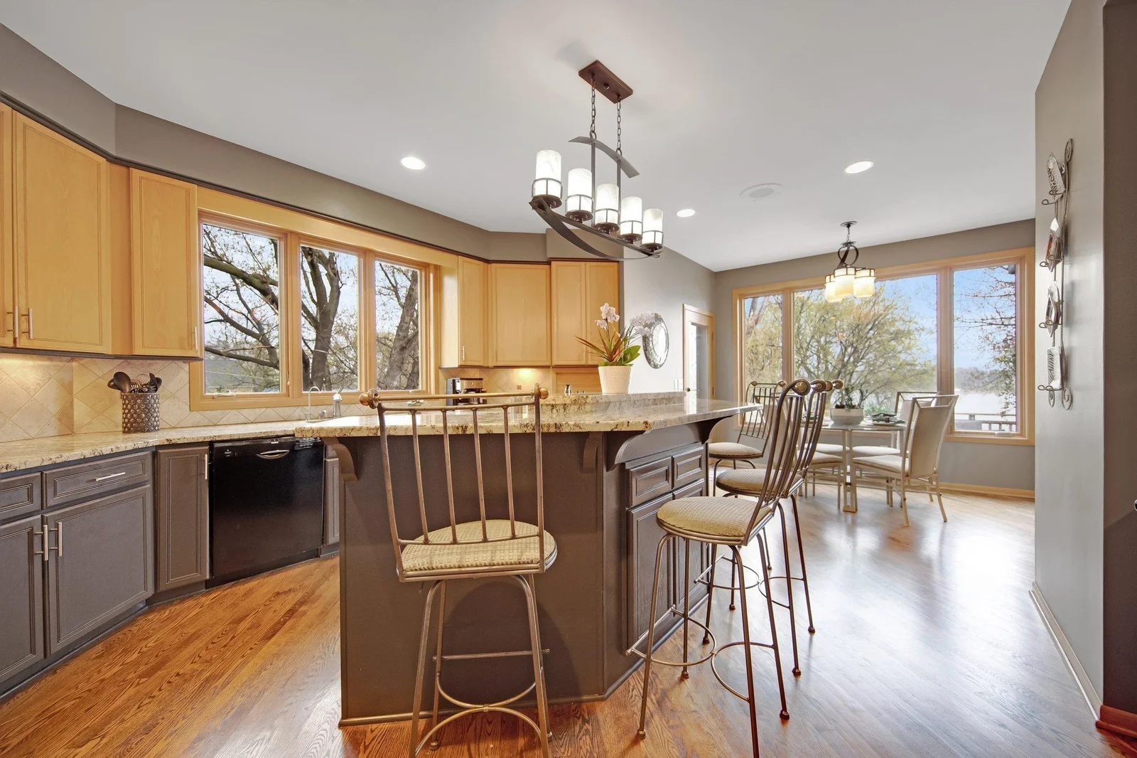 another view of the main floor kitchen and informal dining area - all one level living!