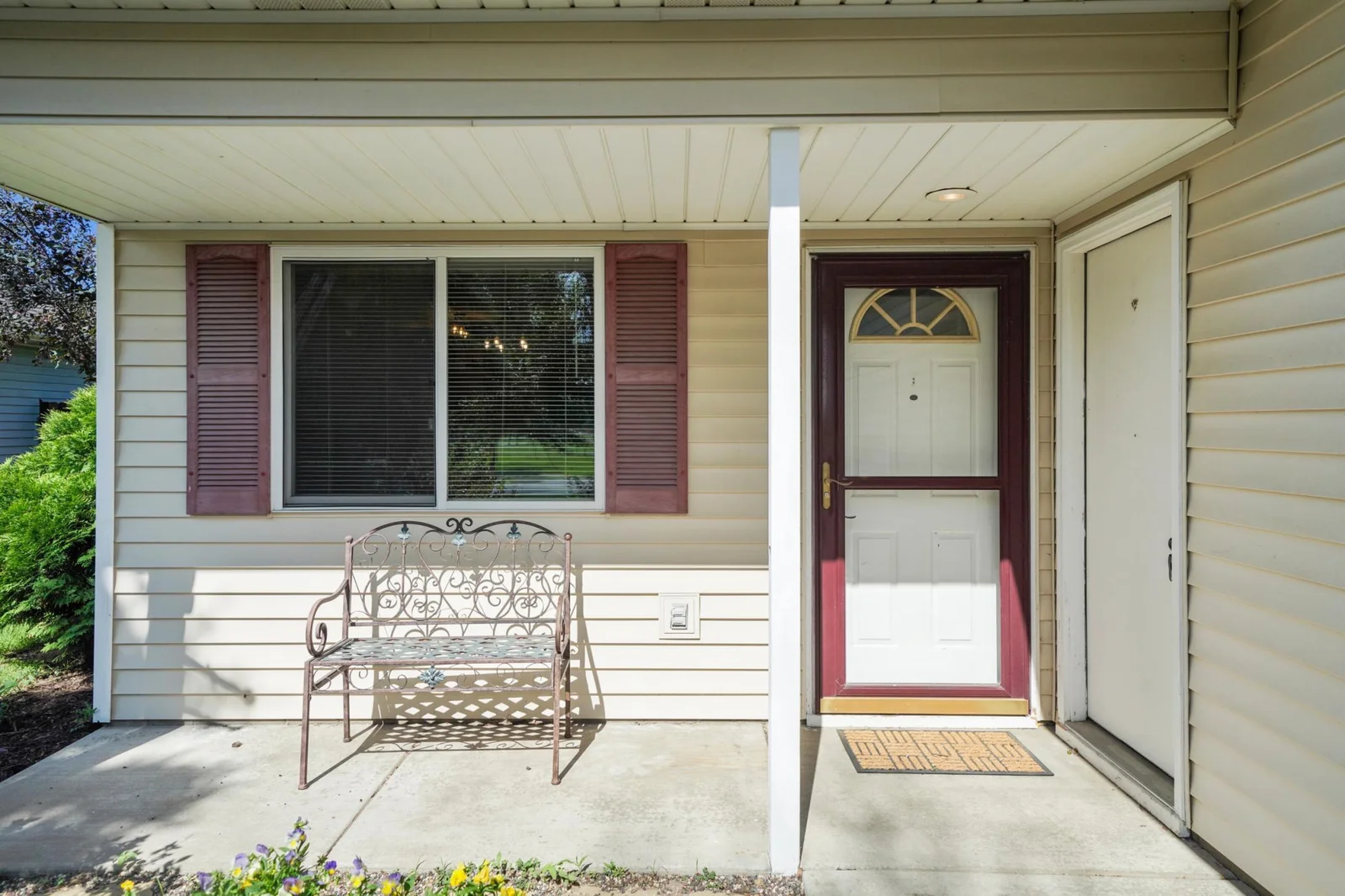 Front covered patio.