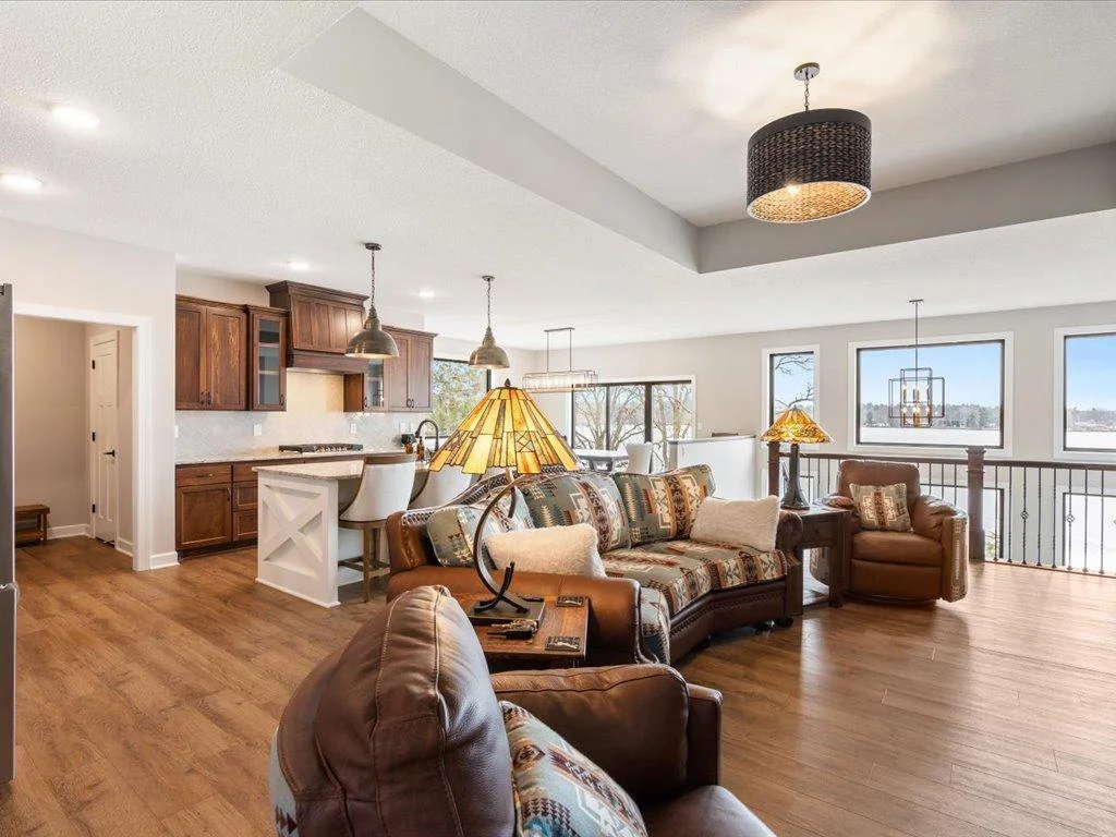 Very open floor plan with amazing views of Upper Gull Lake.