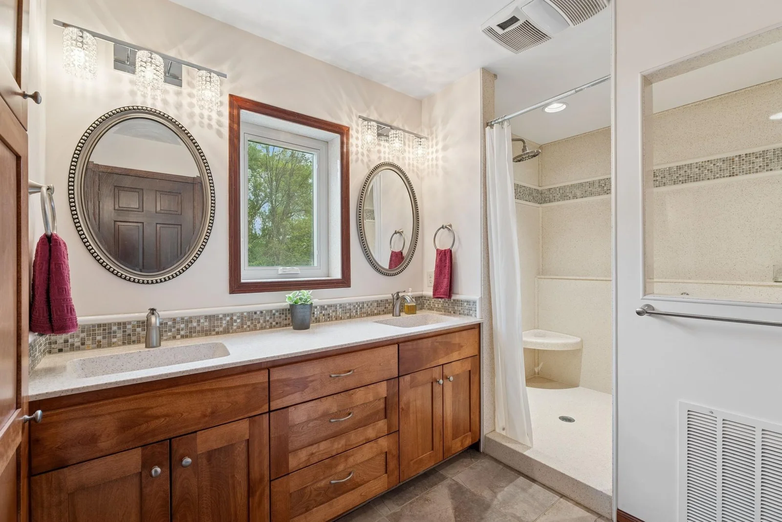 Owner's bath with spa-like shower and bath