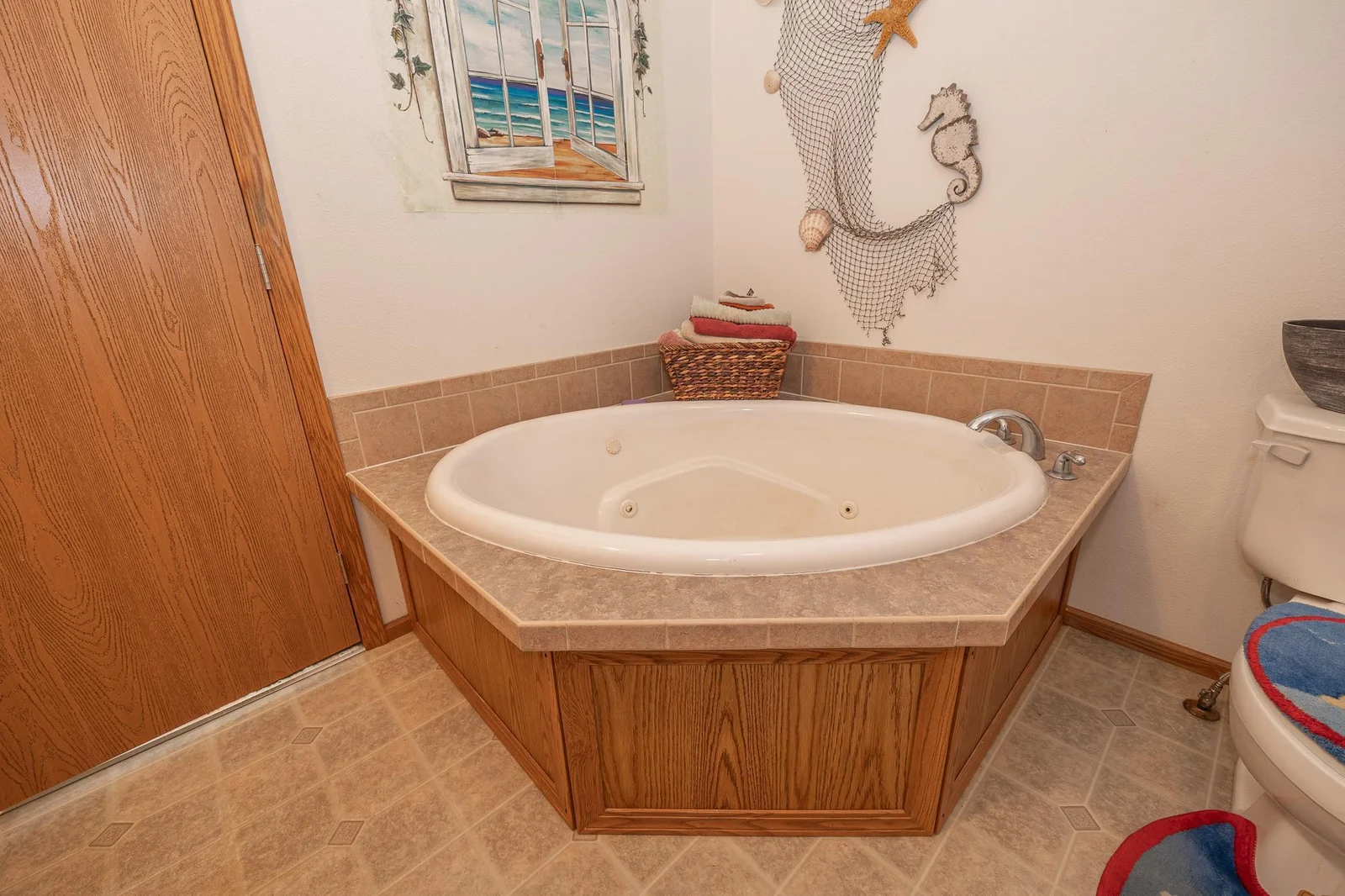 Enjoy the large soaker tub