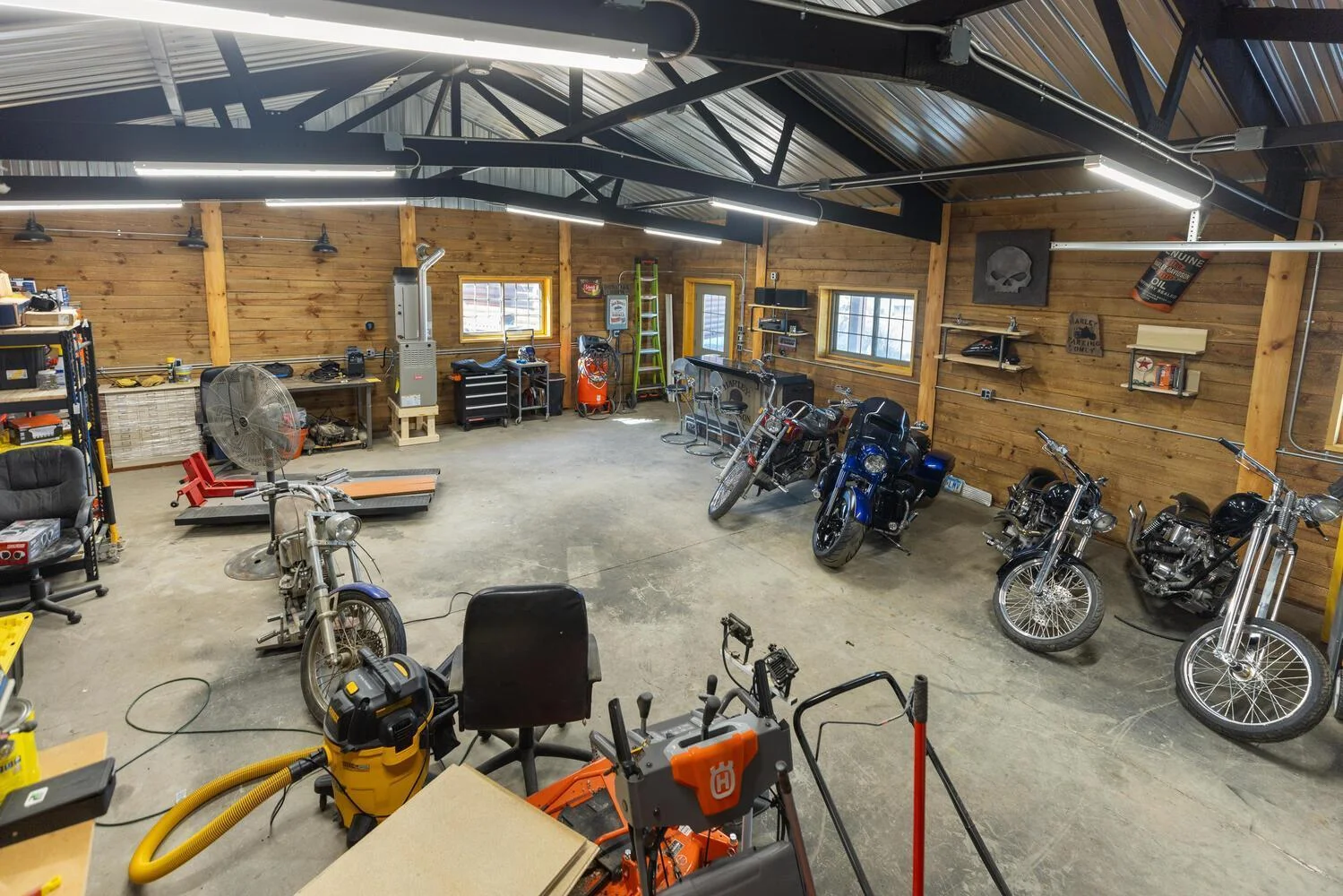 Interior of shed