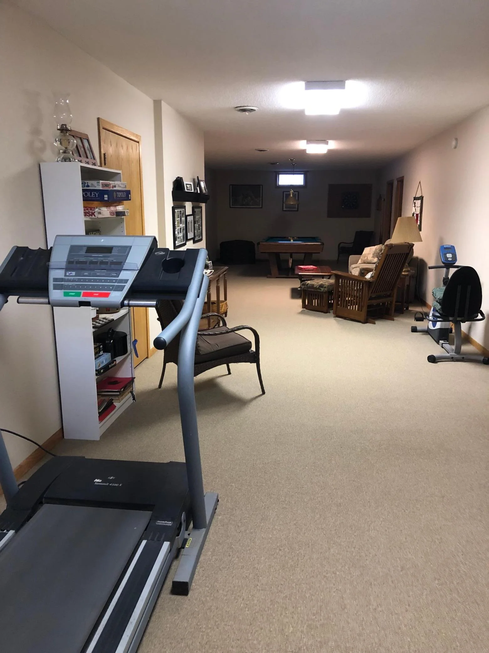 Large finished basement room.