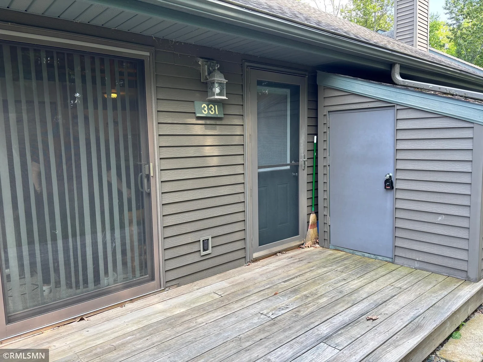 Deck and storage shed.