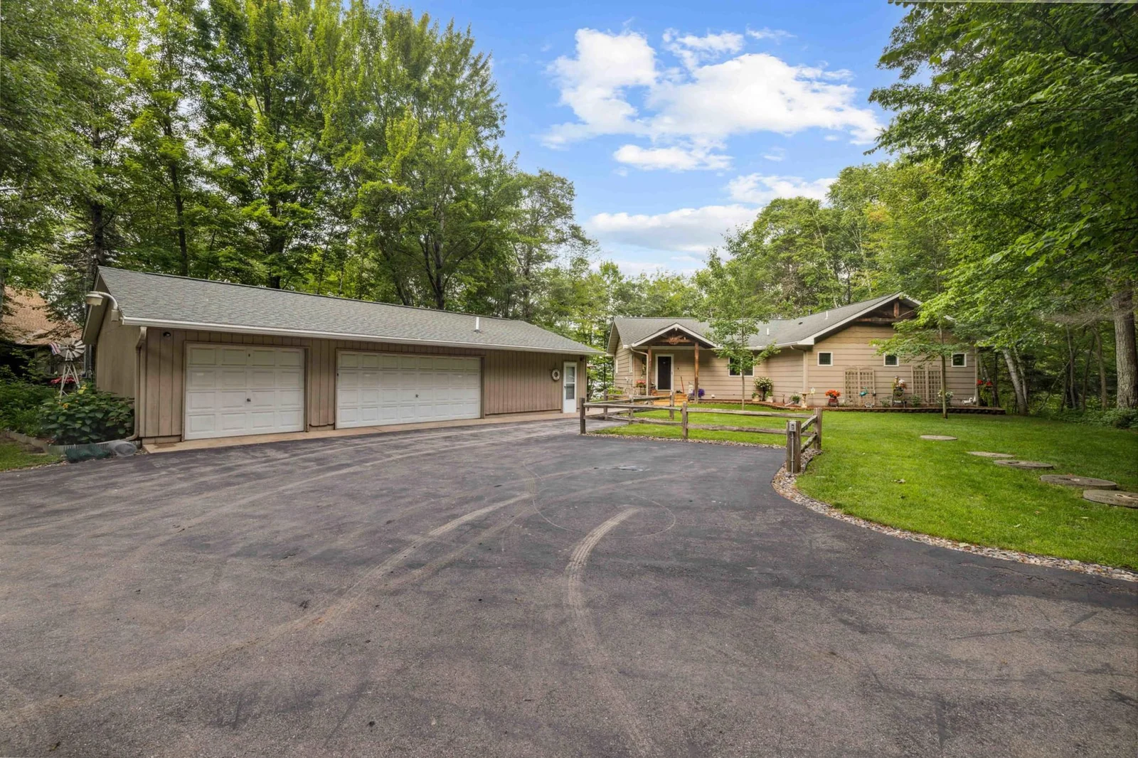 Paved driveway area