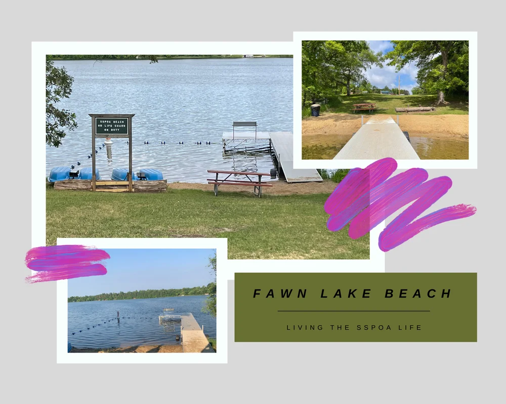 beach at Clubhouse Fawn Lake