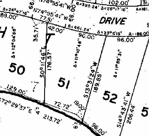 Lot 51 Dimensions on Plat Map