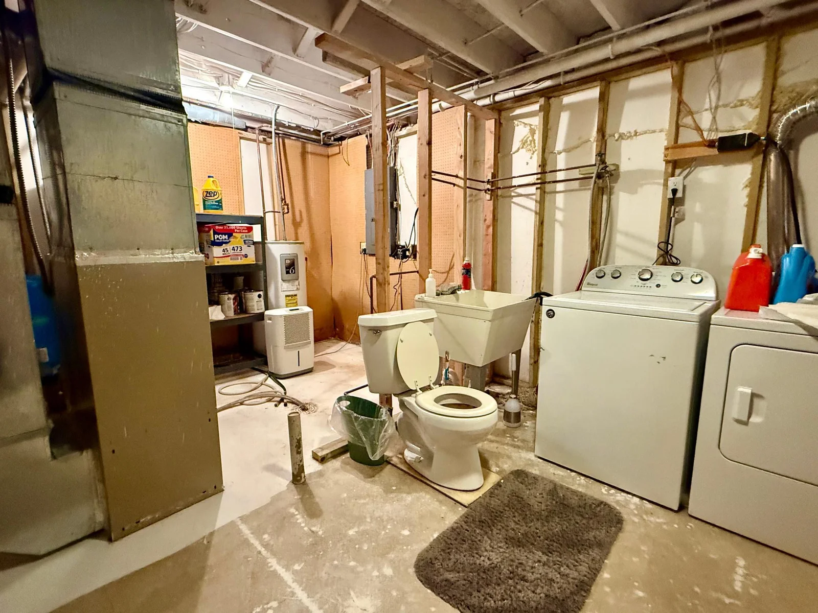 2 Bathroom, rough in for shower