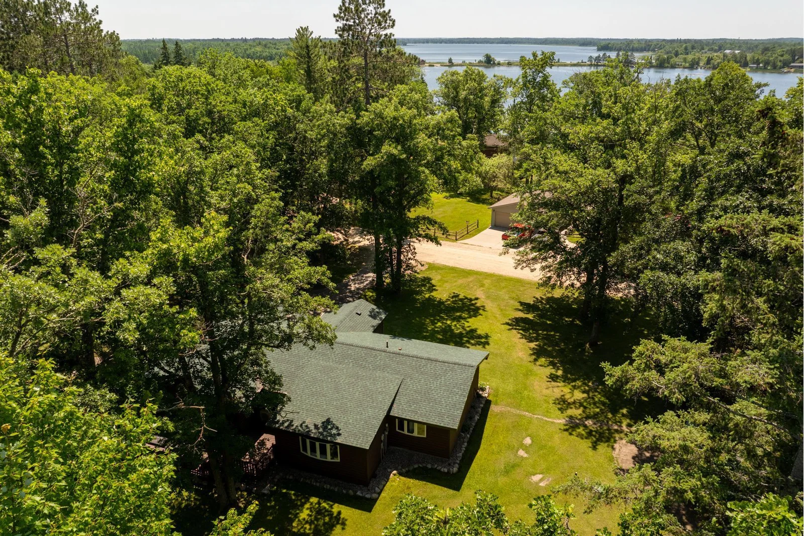 Enjoy the sights and sounds of Inguadona Lake in the distance.
