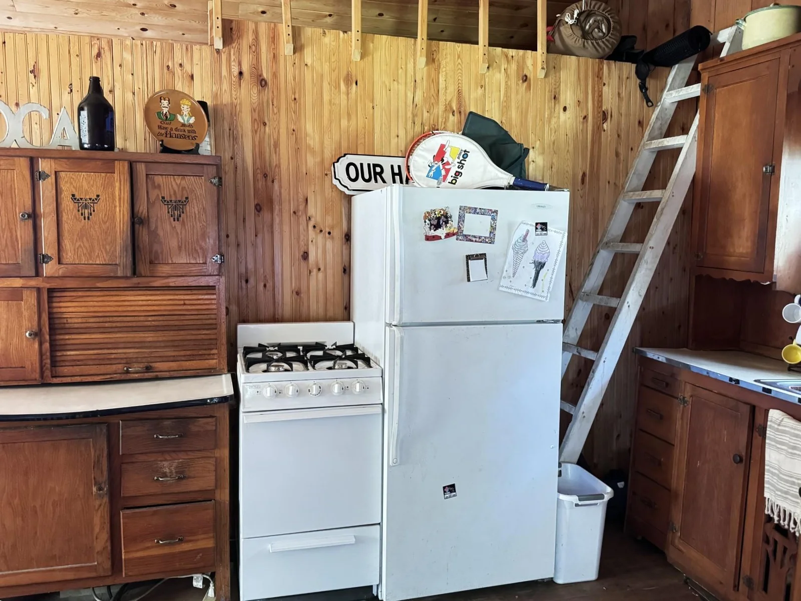 White cabin kitchen