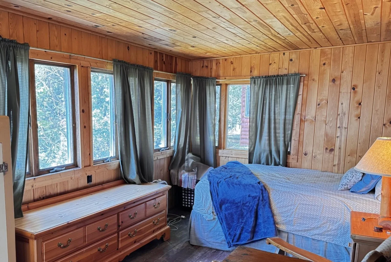 White cabin sleeping porch