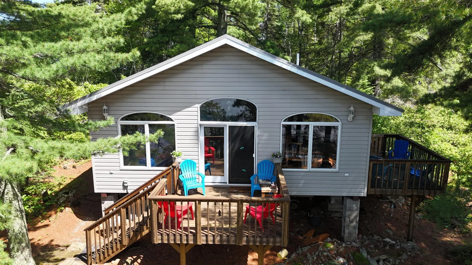 The deck is a perfect spot for morning coffee, gatherings or a quiet evening.
