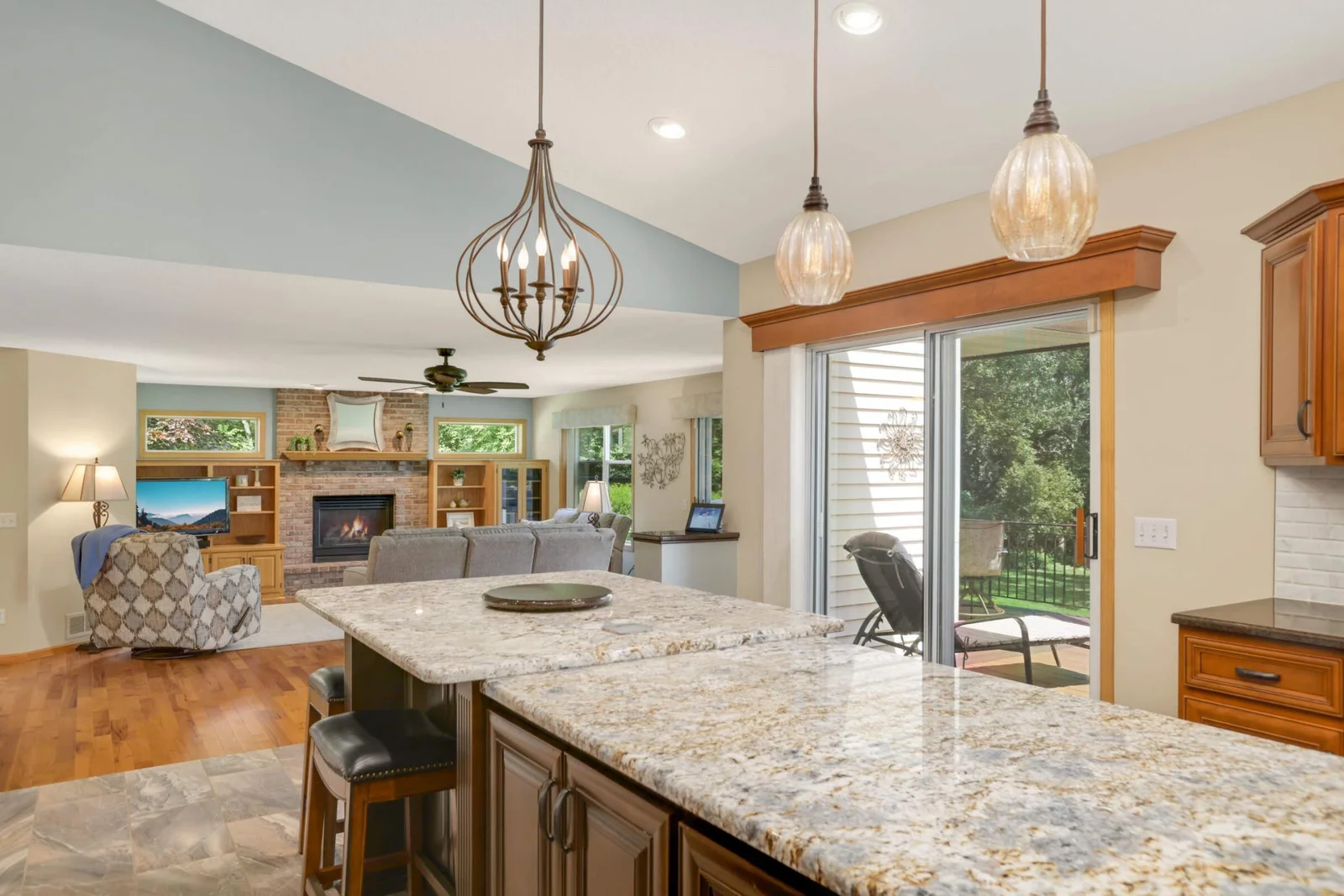 Positioned perfectly to take in the breathtaking views, the kitchen offers a picturesque backdrop whether you're cooking, entertaining, or simply enjoying your morning coffee.