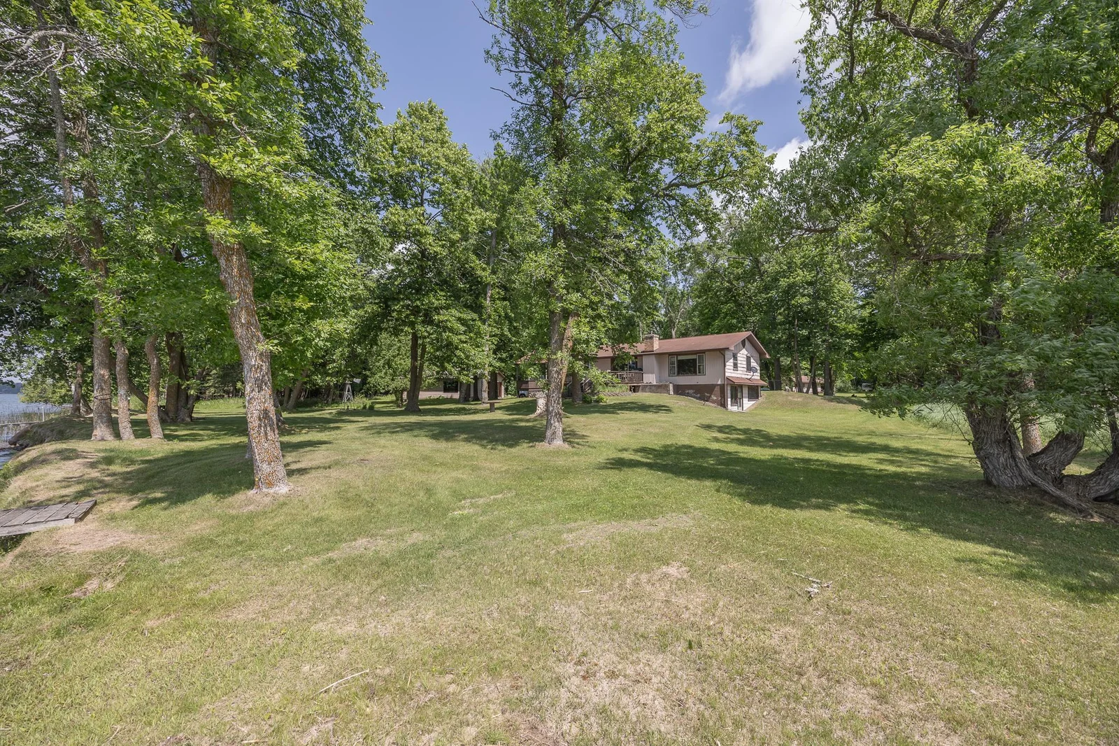 Large lakeside yard
