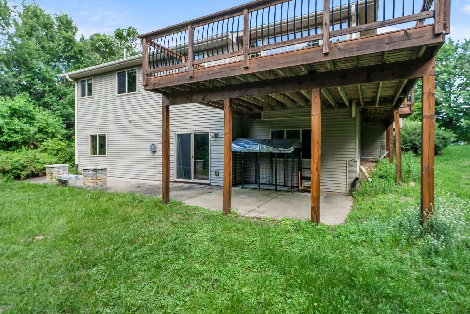 Large Concrete Patio under deck